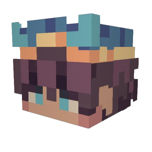 AlanMoore Minecraft avatar head, 3D render