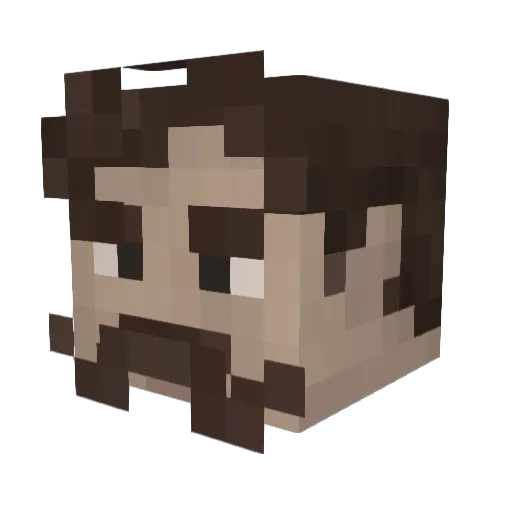 AlanPartridge7 Minecraft avatar head, 3D render