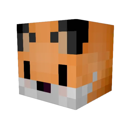 AlanPurple Minecraft avatar head, 3D render