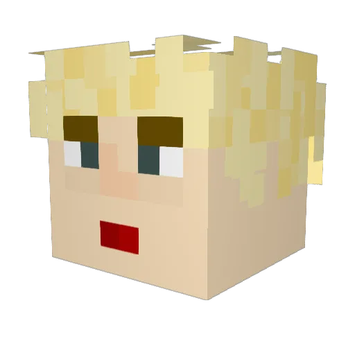 AlanWilder Minecraft avatar head, 3D render