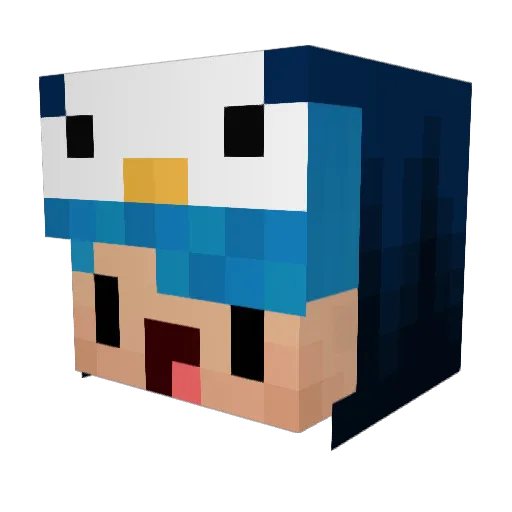Alandamn Minecraft avatar head, 3D render