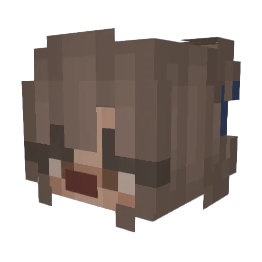Alaninha Minecraft avatar head, 3D render