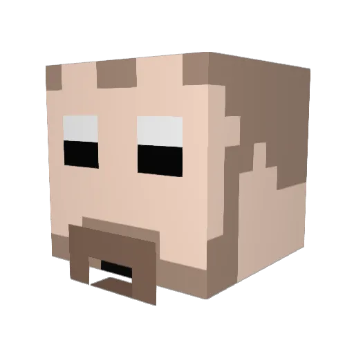 Alashamahan Minecraft avatar head, 3D render