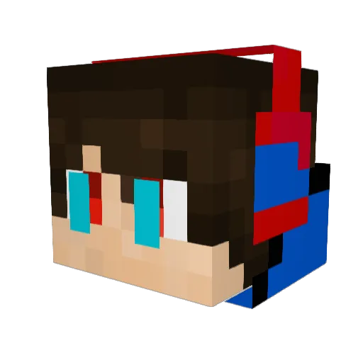 AlaskaDog Minecraft avatar head, 3D render