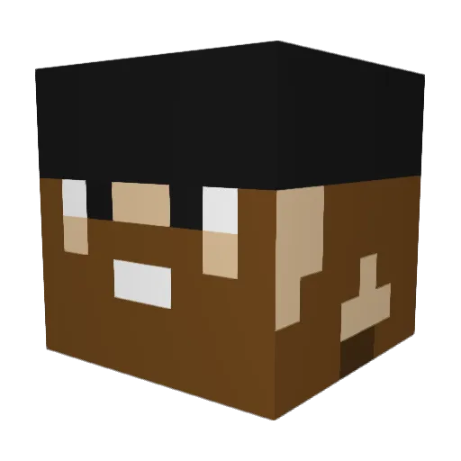 Alaskaau Minecraft avatar head, 3D render
