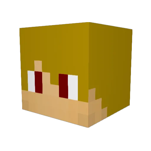 AlastairOriginal Minecraft avatar head, 3D render
