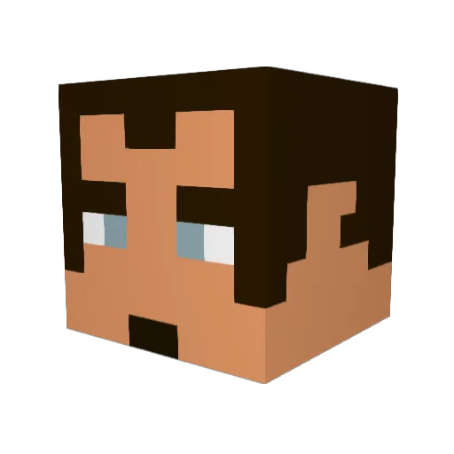 AlastairPrime Minecraft avatar head, 3D render