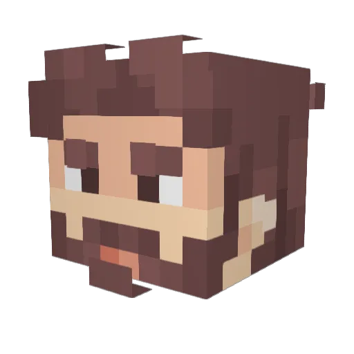 AlasterWolff Minecraft avatar head, 3D render