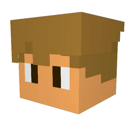 Alawks Minecraft avatar head, 3D render