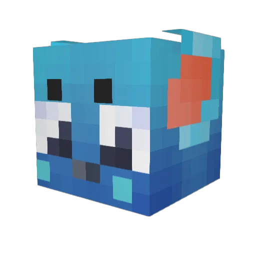 AlaxZz Minecraft avatar head, 3D render