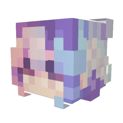 Alayha Minecraft avatar head, 3D render