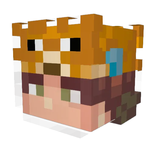 Alaynu Minecraft avatar head, 3D render