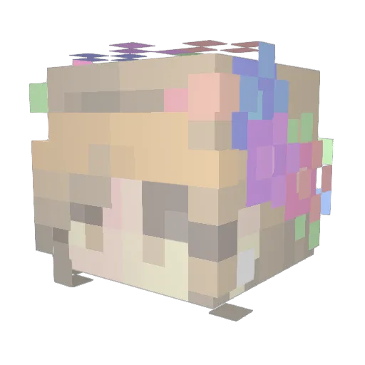 Albagel Minecraft avatar head, 3D render