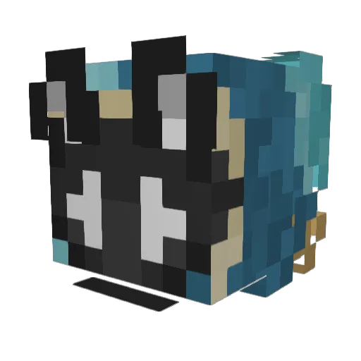 Albaquirky Minecraft avatar head, 3D render