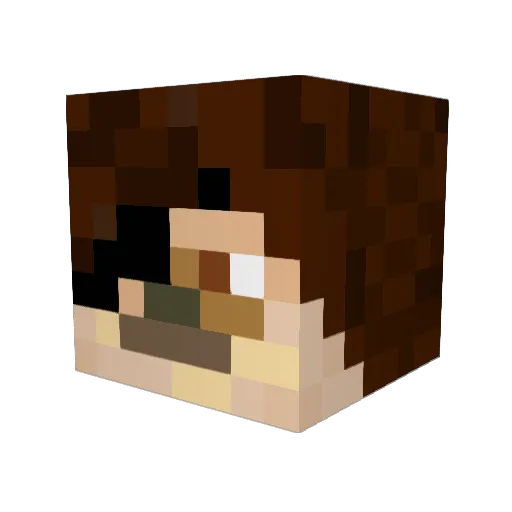 AlbatorX Minecraft avatar head, 3D render