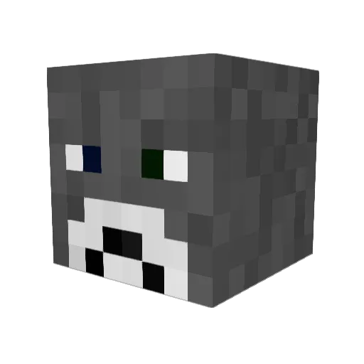 AlbeKatten Minecraft avatar head, 3D render