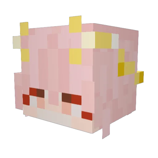 AlbedoRose Minecraft avatar head, 3D render