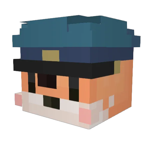 Albefoxs Minecraft avatar head, 3D render