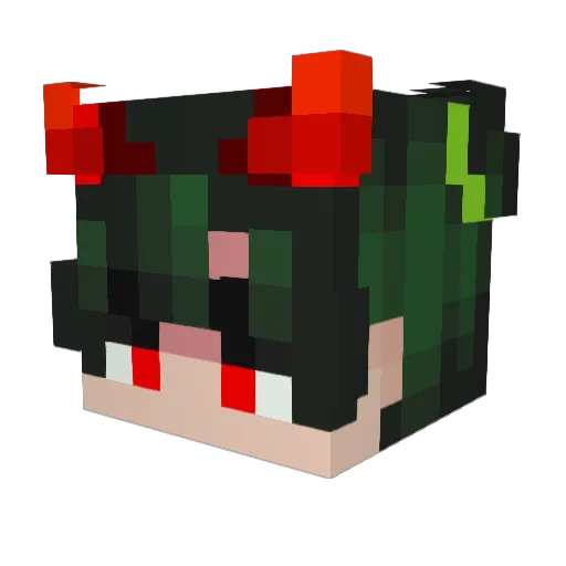 Albercoco Minecraft avatar head, 3D render