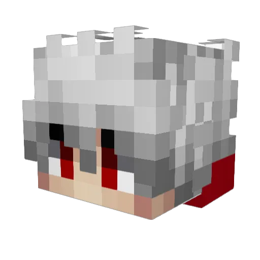 Alberdosek Minecraft avatar head, 3D render
