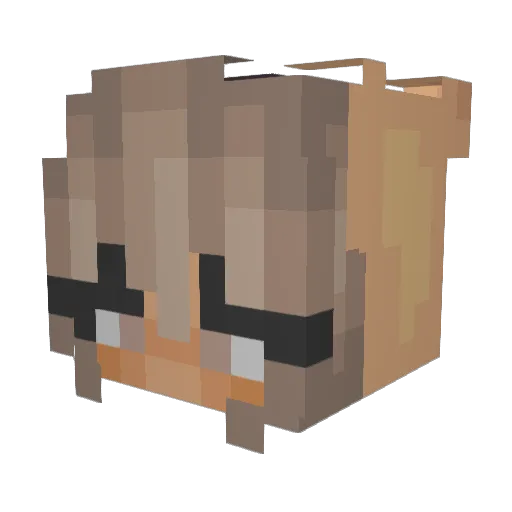 Alberne Minecraft avatar head, 3D render