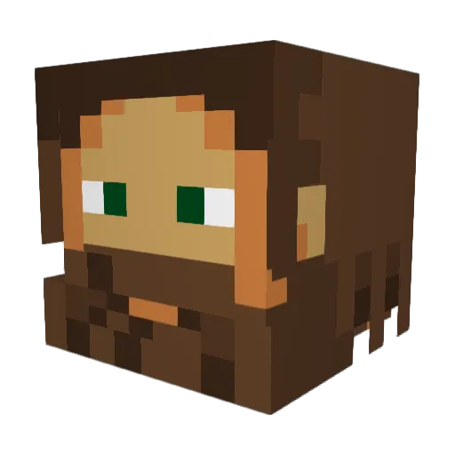 Albert42 Minecraft avatar head, 3D render