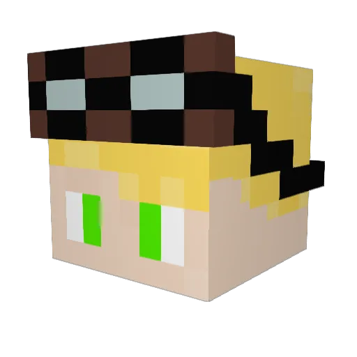 AlbertAllrad Minecraft avatar head, 3D render