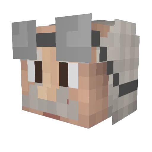 Albert_Einsteein Minecraft avatar head, 3D render
