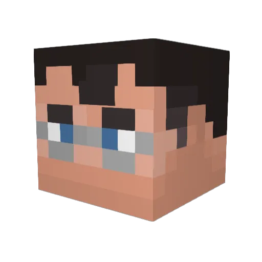 AlbertaR Minecraft avatar head, 3D render