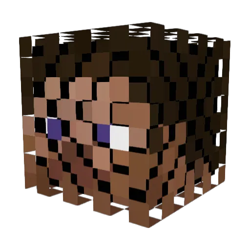 AlbertoRC Minecraft avatar head, 3D render