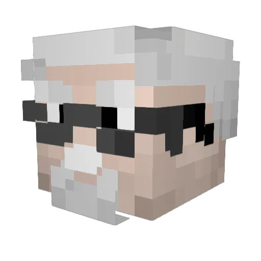 AlberttG Minecraft avatar head, 3D render