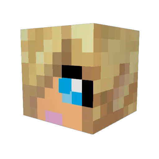 Albha Minecraft avatar head, 3D render