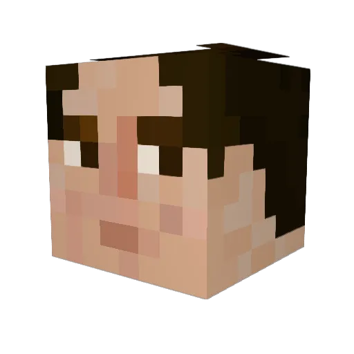 AlbinSama Minecraft avatar head, 3D render