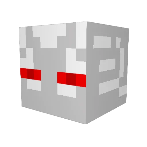 AlbinoAussie Minecraft avatar head, 3D render