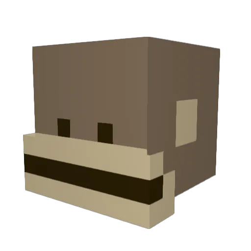 AlbinoCapuchin Minecraft avatar head, 3D render