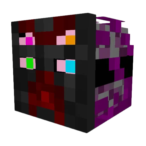 AlbinoFuzWolf Minecraft avatar head, 3D render