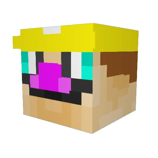 AlbinoGingerW Minecraft avatar head, 3D render
