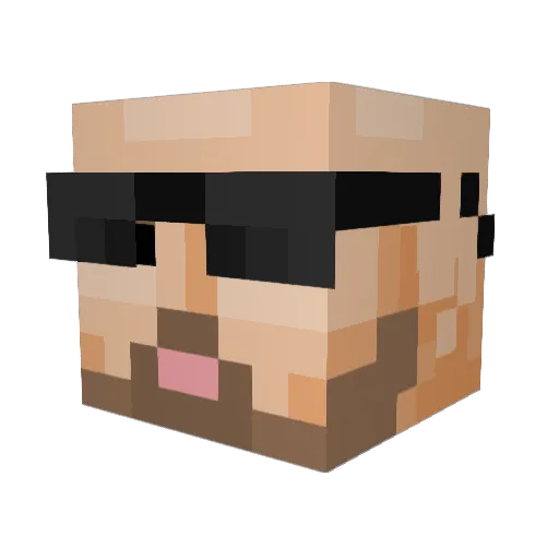 AlbinoMonky69 Minecraft avatar head, 3D render