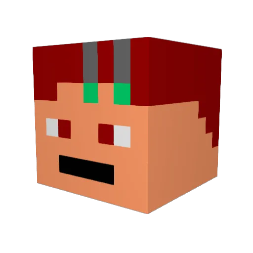 AlbinoTaipan Minecraft avatar head, 3D render