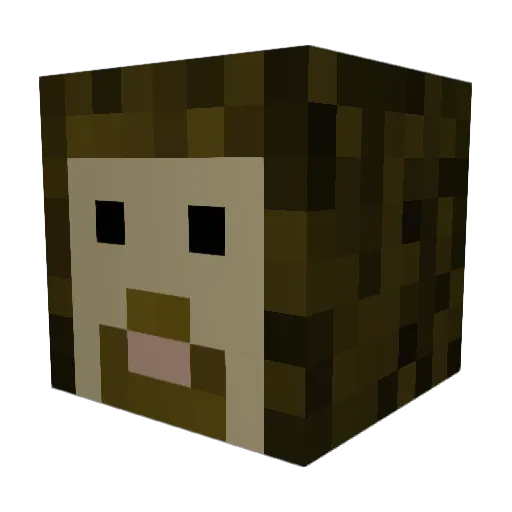 Albodie Minecraft avatar head, 3D render