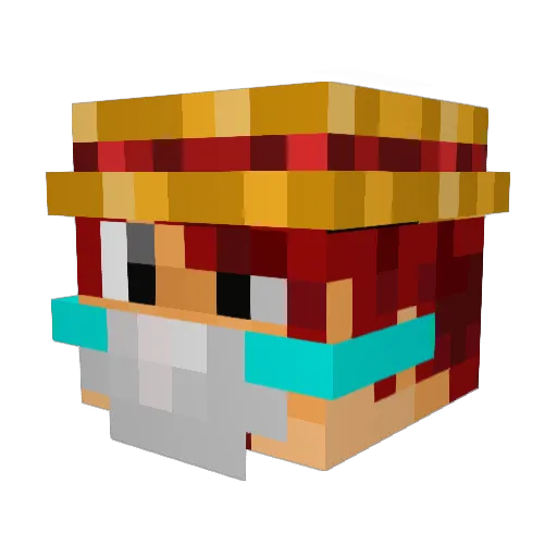 AlbyF Minecraft avatar head, 3D render