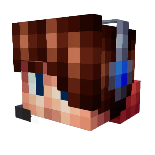Alcabat Minecraft avatar head, 3D render