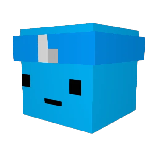 Alcats Minecraft avatar head, 3D render