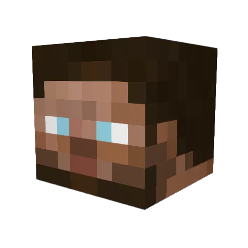 Alcedes Minecraft avatar head, 3D render