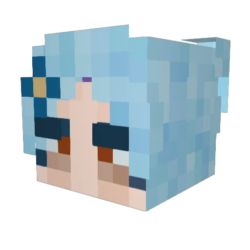 AlcheMedi Minecraft avatar head, 3D render