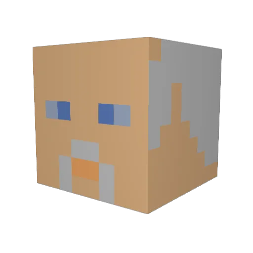 AlchemikPL Minecraft avatar head, 3D render