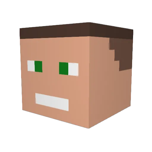 AlchiMiller Minecraft avatar head, 3D render