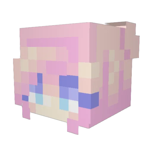 Alcistia Minecraft avatar head, 3D render