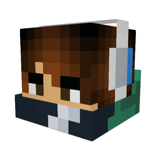 Alcite Minecraft avatar head, 3D render