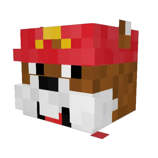 Alcoholic_ Minecraft avatar head, 3D render